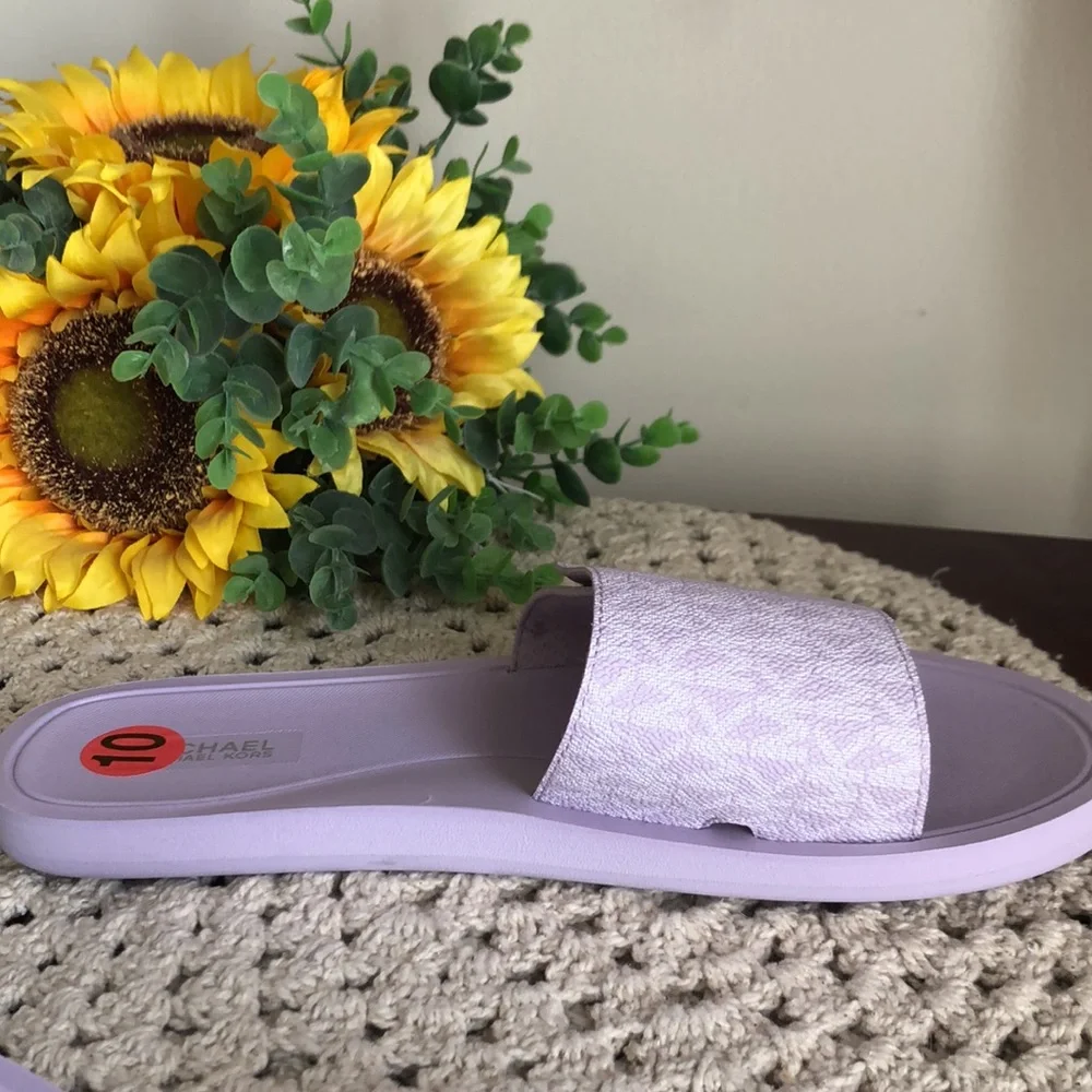 Michael KORS Lavender Slide Sandals SZ 10 - Picture 4 of 7
